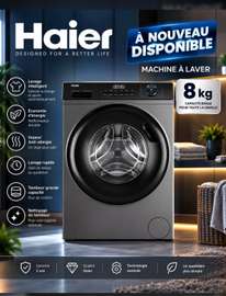 machine à laver Haier 8 kg lavage  anti-allergie