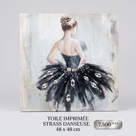 Toile imprimée Strass Danseuse 48 x 48 cm