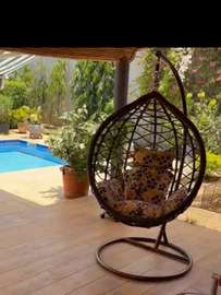 Fauteuil suspendu rotin  avec coussins