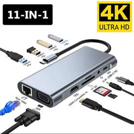 Station d'accueil USB-C 11-en-1 HDMI 4K VGA Ethernet