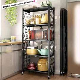 Étagère de rangement cuisine en fer 5 niveaux pliables