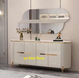 Buffet design moderne blanc laqué