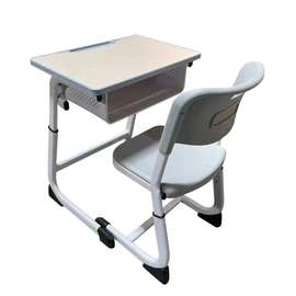 Bureau scolaire réglable enfant avec chaise intégrée