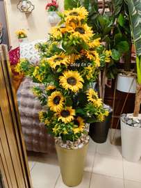 Tournesol avec cache pot et déco