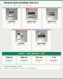 Disques durs externes SSD M.2 (128 Go à 1 To)