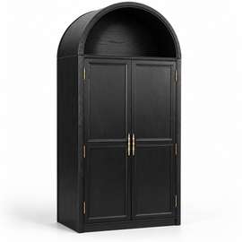 ARMOIRE DE RANGEMENT 2BATTANTS EN ARQUE NOIR