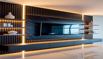 TABLE TELEVISEUR NOIR CAFE TV