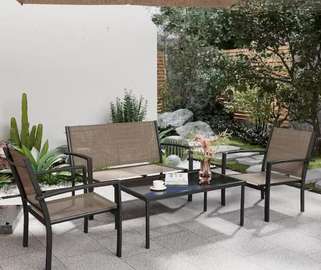 Salon de jardin 2+1+1 avec table