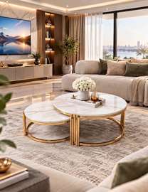 TABLE BASSE ENSEMBLE 2PIECES 80X60CM