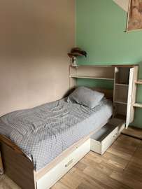 Lit + matelas + tiroirs de rangement