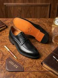 Chaussures cuir noir habillées semelle cousue