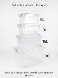 4 Boîtes de Rangement Transparentes