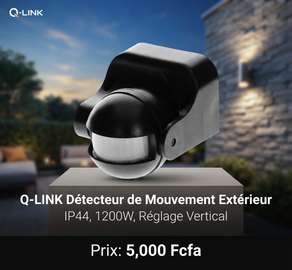 Detecteur de Mouvement Extérieur avec Réglage Vertical