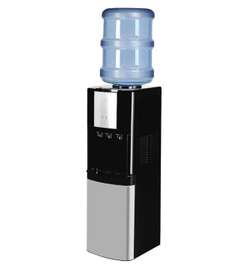 Distributeur d'eau chaud/froid noir argent compact