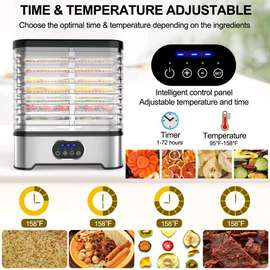 Déshydrateur d'àliments 5 grands plateaux de s'échapper 240w