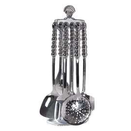 Set 7 ustensiles inox avec support