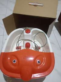 Bain de pieds électrique blanc orange avec rouleaux massage