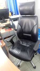 Fauteuil bureau ergonomique cuir synthétique noir