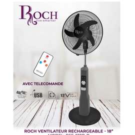 VENTILATEUR ROCH 18'' SUR PIED RECHARGEABLE