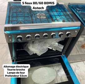 Astech 5 feux gaz 80 cm four électrique multifonction