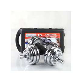 Kit d'haltères chromées 15Kg - York Fitness