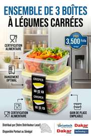 Ensemble de 3 boîtes à légumes 0,75 L / 0,9 L