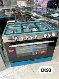 Cuisinière gaz inox 5 feux avec four intégré