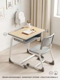 Bureau Enfant Bois et Blanc avec Chaise