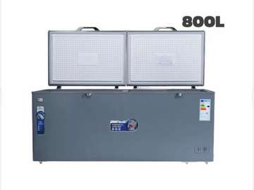 Congélateur coffre 800L double ouverture gris