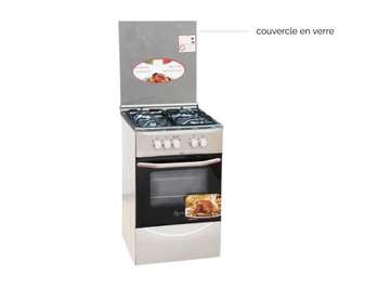 Cuisinière Roch 4feux 50×50 à gaz full option inox RGC50