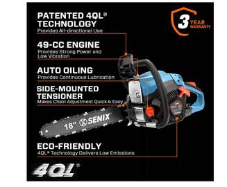 Tronçonneuse à essence SENIX moteur 49 cc