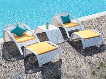 TABLE TETE A TETE JARDIN +CHAISE +REPOSE PIED