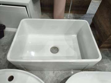 Vasque rectangulaire céramique blanche à poser bac a laver