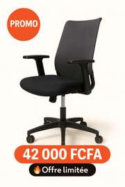 Chaise bureau ergonomique noire réglable avec accoudoirs