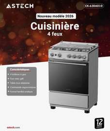 Astech cuisinière 4 feux inox 2026