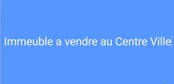 Immeuble a vendre au Centre Ville