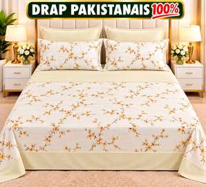 Drap pakistanais 100% coton double motif floral