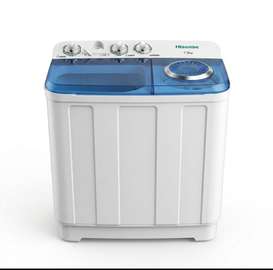 Hisense lave-linge semi-automatique 7.5kg blanc bleu
