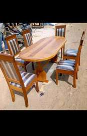 Ensemble table et 6 chaises bois massif naturel