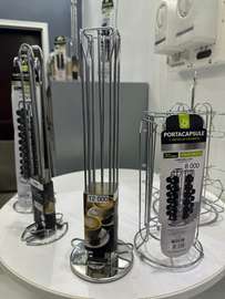 Porte capsules rotatif inox 40 capsules métal robuste