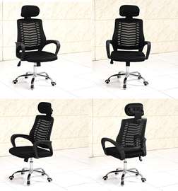 Chaise bureau ergonomique noire appui-tête réglable