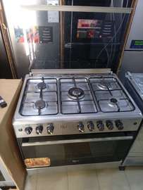 Cuisinière 5 feux inox 90/60