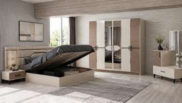CHAMBRE A COUCHER ARMOIRE 6BATTANTS 5PIECES