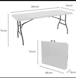 Table pliante 240x74 cm grande capacité pliables