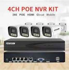 4 Caméras IP (poe) 4 mp + Nvr + disk