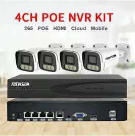 kit 4 caméras sans fil ou IP POE