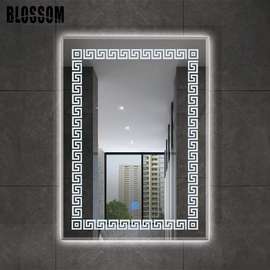 Miroir lumineux LED  avec horloge digitale