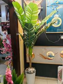 Arbre Bananier avec cache pot et déco 2 mètres