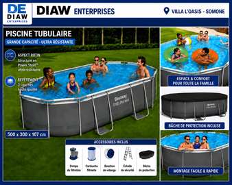 Bestway piscine tubulaire 500x300x107 cm acier Power Steel