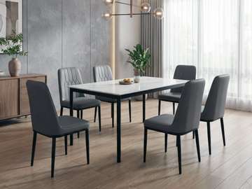 TABLE A MANGER 6PLACES 160X90 GRIS C